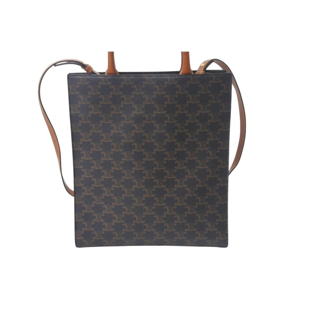 Celine Vertical Cabas Tote Bag Triomphe Canvas Brown - Picture 3 of 9